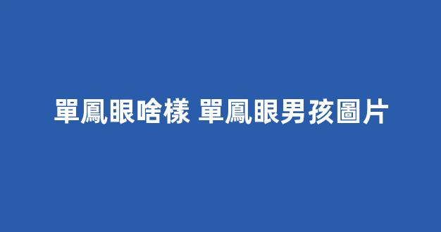 單鳳眼啥樣 單鳳眼男孩圖片